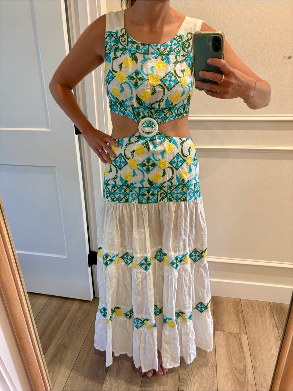 Positano Couture Linen Lemon Maxi Dress